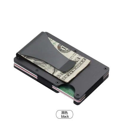 Customizable Metal Aluminum Carbon Fiber Wallet with Money Clip and RFID Card Holder