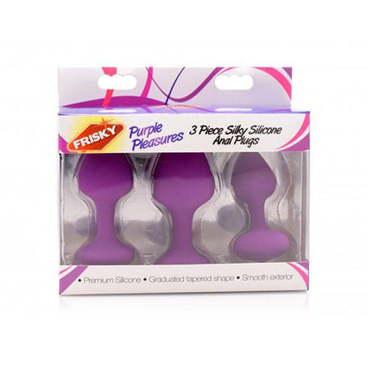 3 Piece Purple Pleasures Silicone Anal Plugs