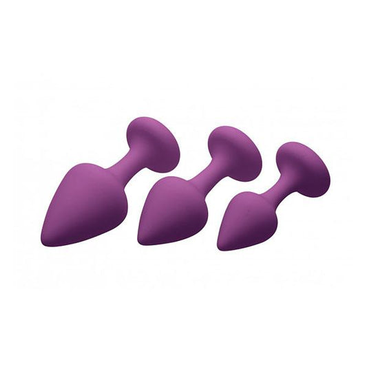 3 Piece Purple Pleasures Silicone Anal Plugs