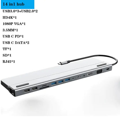 USB C Laptop Docking Station HUB To HDMI-compatible USB 3.0 Hub Adapter Type C HUB for MacBook Pro Lenovo ThinkPad HP Dell XPS