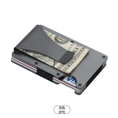 Customizable Metal Aluminum Carbon Fiber Wallet with Money Clip and RFID Card Holder