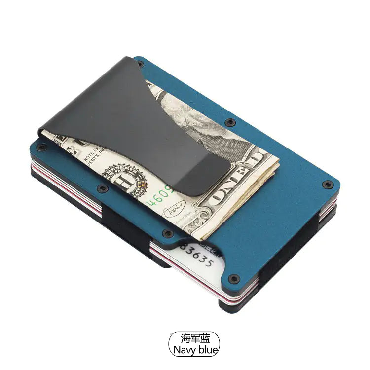 Customizable Metal Aluminum Carbon Fiber Wallet with Money Clip and RFID Card Holder