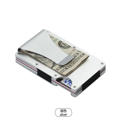 Customizable Metal Aluminum Carbon Fiber Wallet with Money Clip and RFID Card Holder