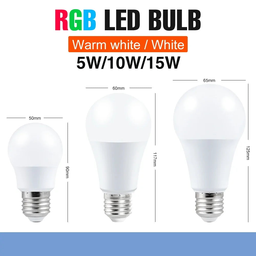 E27 Smart RGBW LED Lamp - Dimmable Color-Changing Bulb