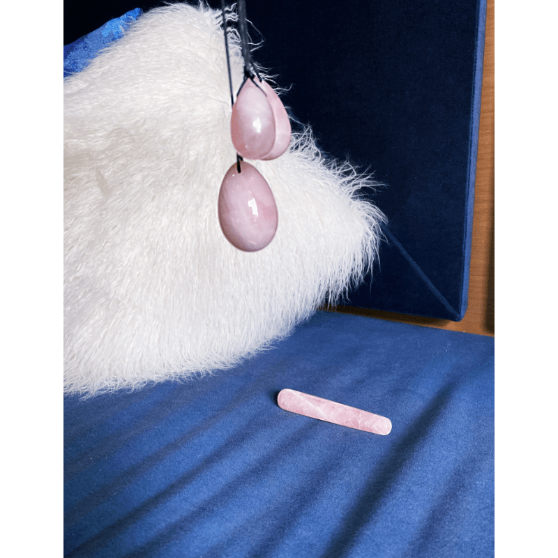 Harmonia- The Enlightenment and Healing Rose Quartz Egg Set and Clear