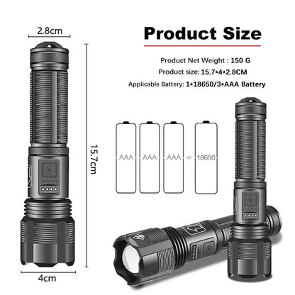 USB Rechargeable Waterproof Flashlight