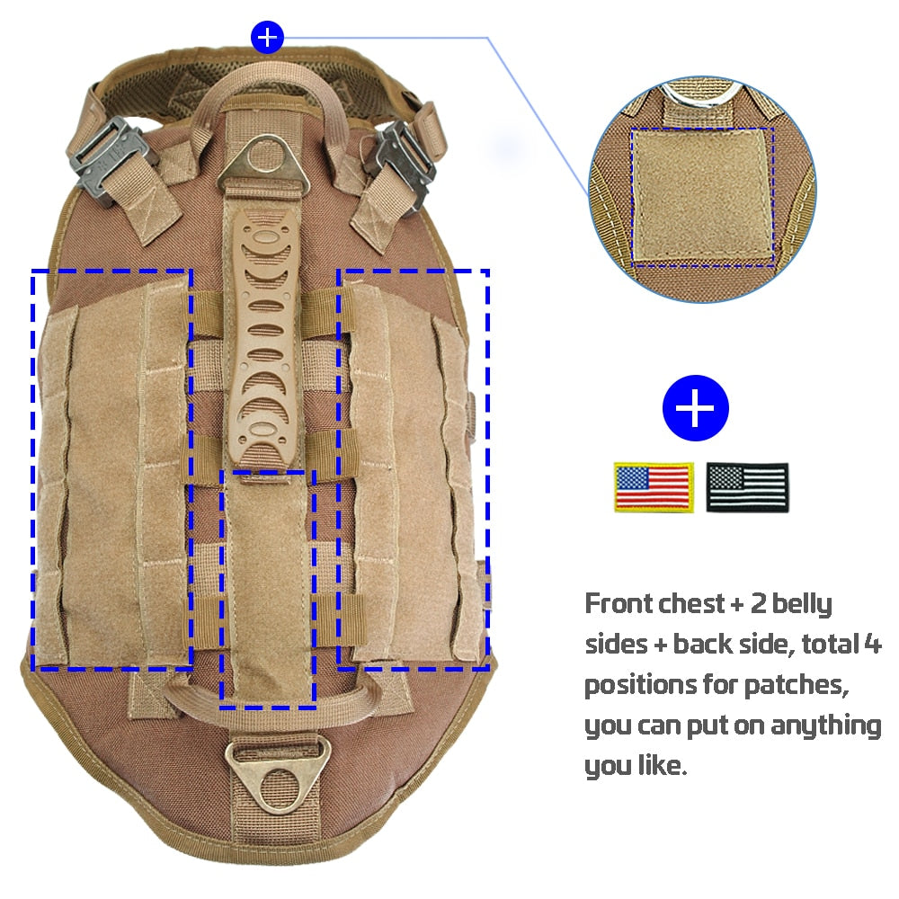 Military Tactical Dog Harness Service Dog Training