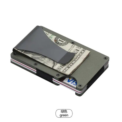 Customizable Metal Aluminum Carbon Fiber Wallet with Money Clip and RFID Card Holder