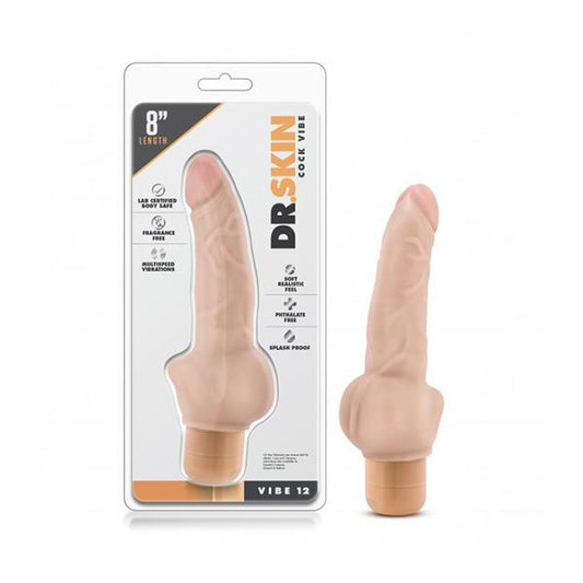 Dr Skin Cock Vibe 12 8 Inch Vibrating Cock Beige