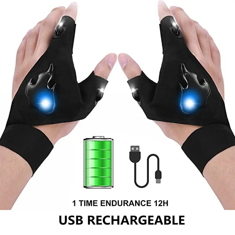 Rechargeable Flashlight Gloves