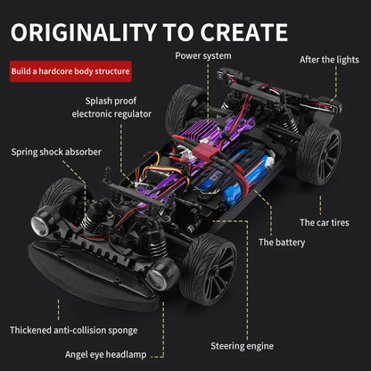 High Speed RC Car Vehicles Muscle Car IPX4 Waterproof Gift Toys RTR for Kids