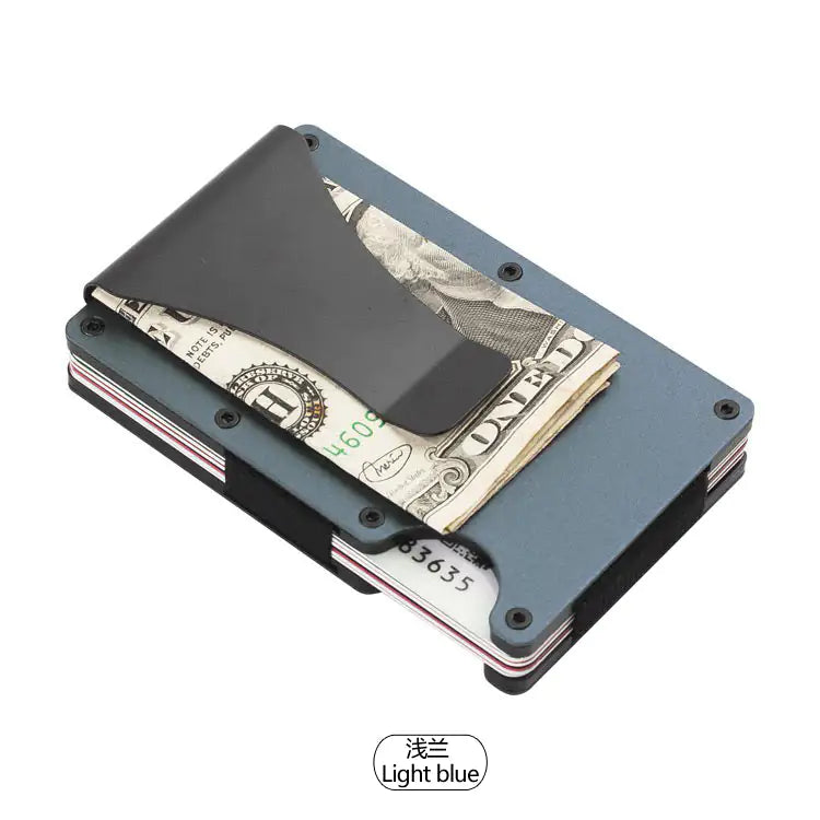 Customizable Metal Aluminum Carbon Fiber Wallet with Money Clip and RFID Card Holder