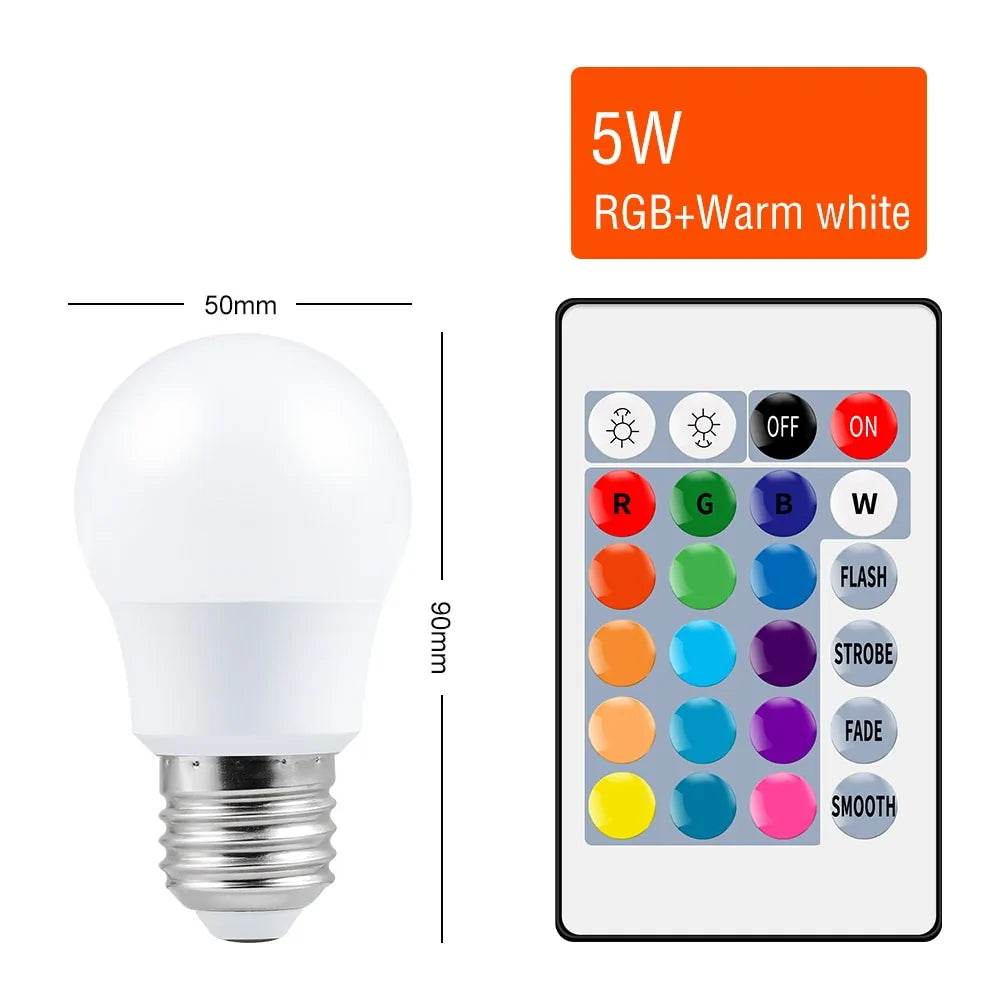 E27 Smart RGBW LED Lamp - Dimmable Color-Changing Bulb