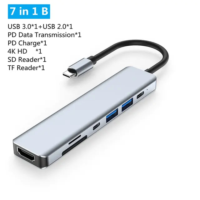 USB C Laptop Docking Station HUB To HDMI-compatible USB 3.0 Hub Adapter Type C HUB for MacBook Pro Lenovo ThinkPad HP Dell XPS