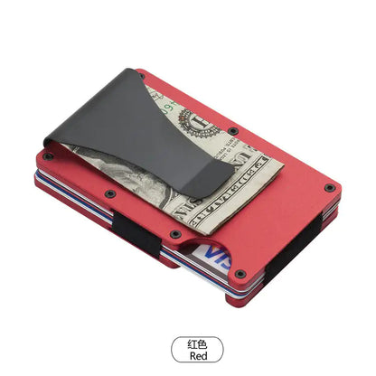 Customizable Metal Aluminum Carbon Fiber Wallet with Money Clip and RFID Card Holder