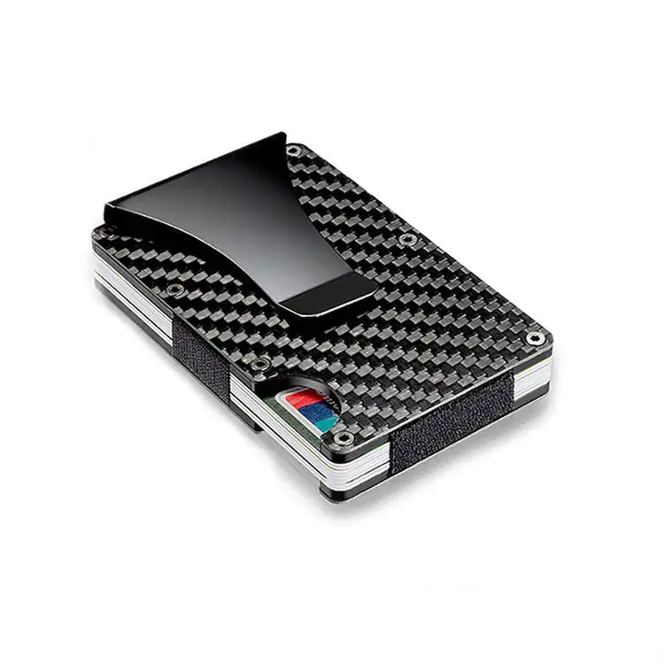 Customizable Metal Aluminum Carbon Fiber Wallet with Money Clip and RFID Card Holder